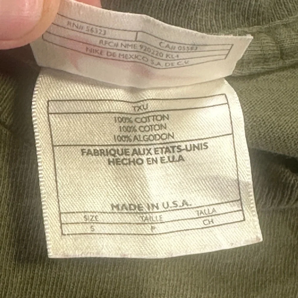 Vintage Nike Classic Sports Graphic T Shirt S Olive Green 90s Back Print USA